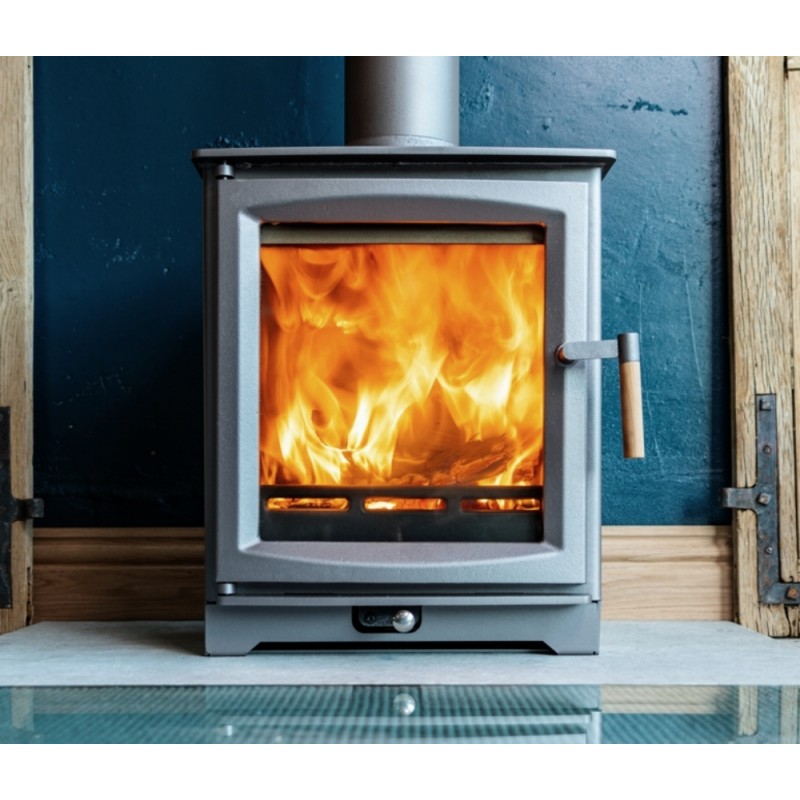 Defra Approved Hampton 5 Burnt Grey stove by Ecosy+