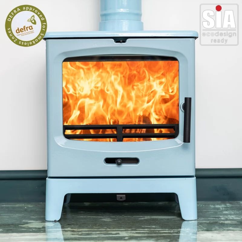Duck Egg Blue Enamel Rock Midi stove by Ecosy+